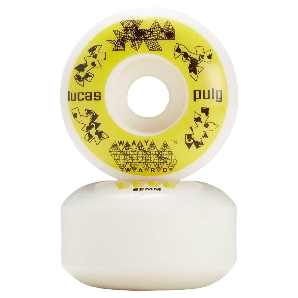 Wayward Wheels Lucas Puig Funnel Pro Skateboard Wheel - White/Yellow - 52mm - Skateboard Wheels by Wayward Wheels