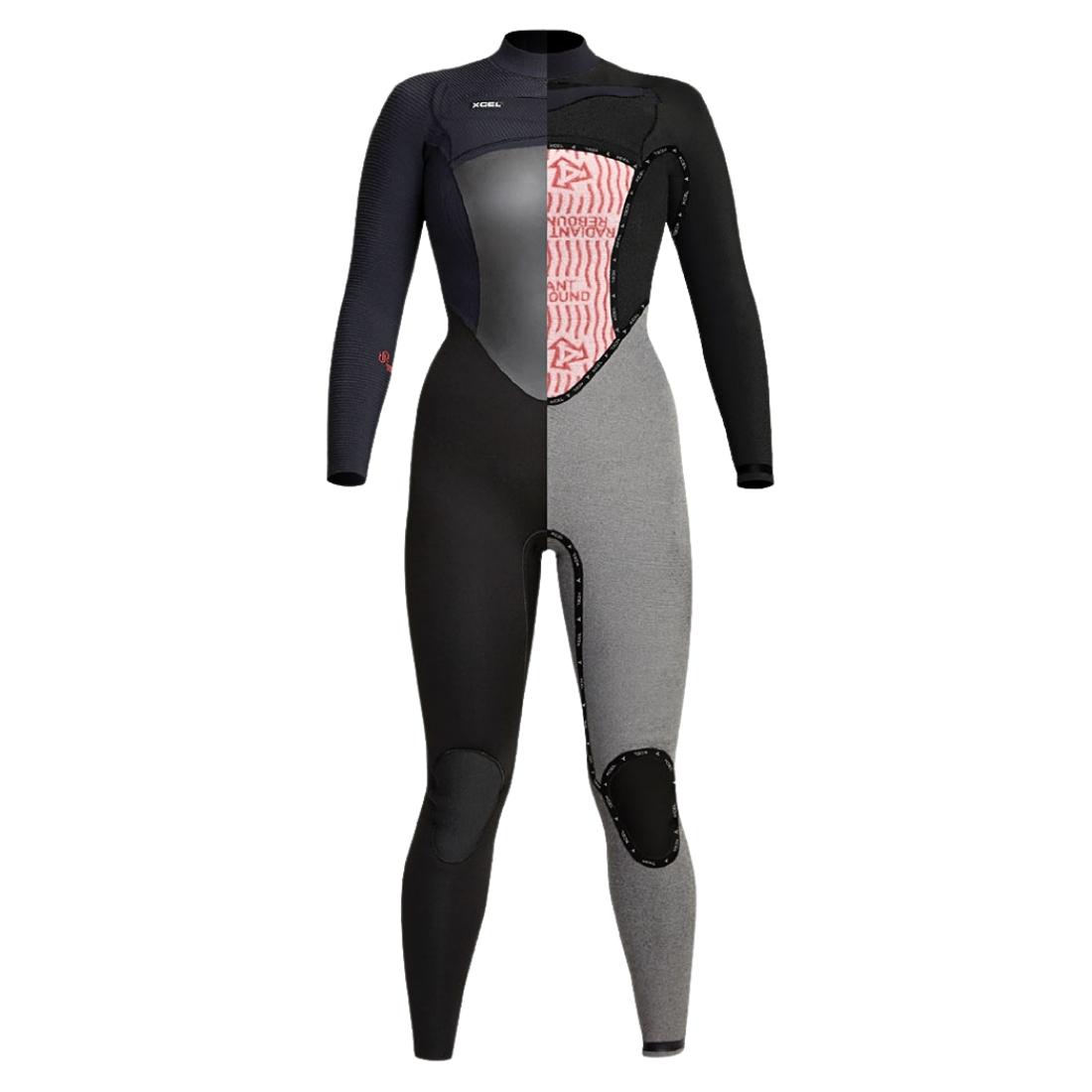 Xcel Womens 5/4mm Infiniti Chest Zip Wetsuit - Black - Womens Full Length Wetsuit by Xcel
