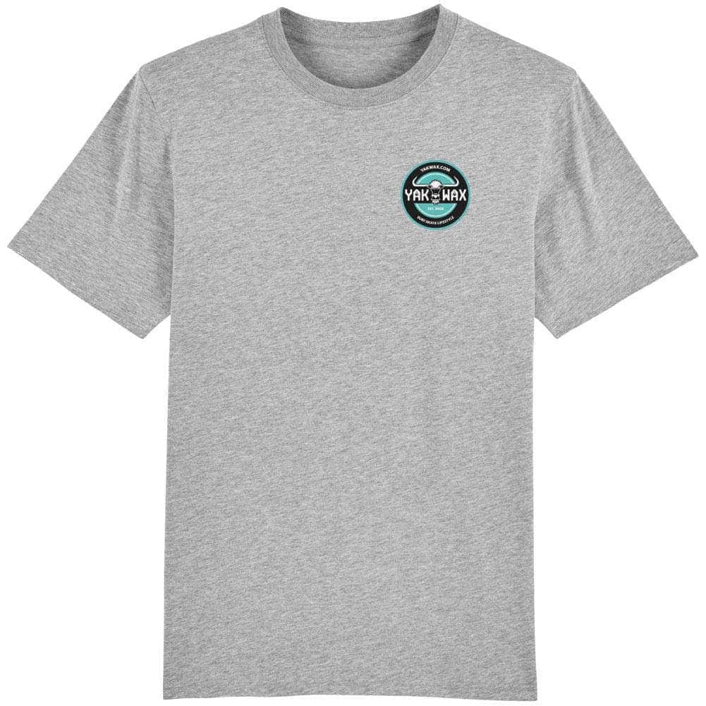 Yakwax Est. 2002 T-Shirt Heather Grey - Mens Graphic T-Shirt by Yakwax