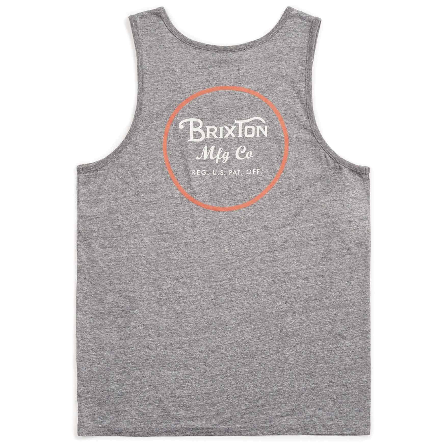 Brixton Wheeler Tank Top Vest - Heather Grey Henna Mens Surf Brand Vest/Tank Top by Brixton