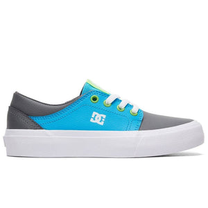 DC Boys Trase SE Skate Shoes - Grey Green Blue Boys Skate Shoes by DC