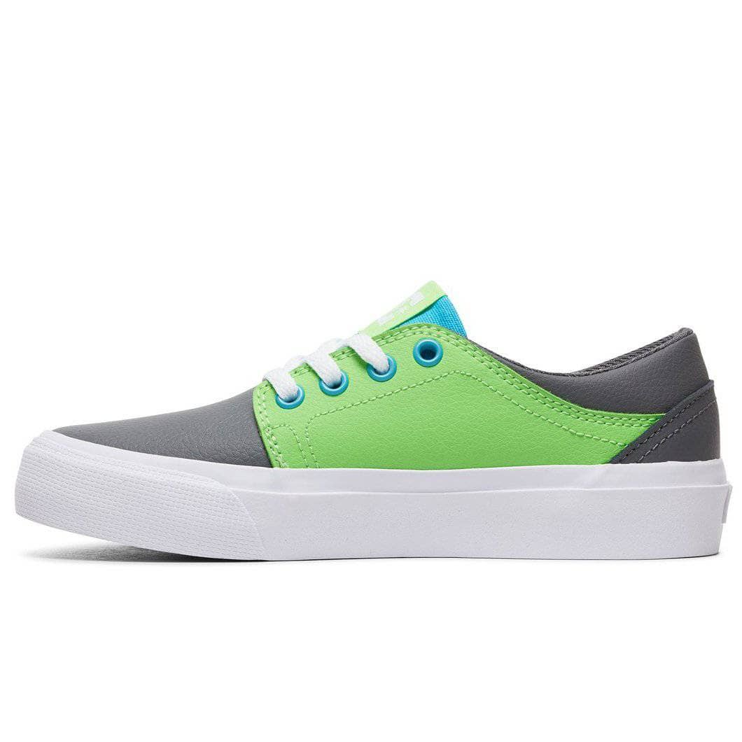 DC Boys Trase SE Skate Shoes - Grey Green Blue Boys Skate Shoes by DC