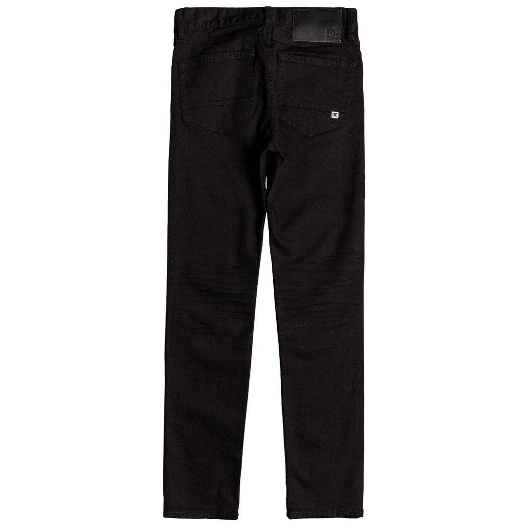 DC Boys Worker Slim Stretch Denim - Black Rinse Boys Skinny Denim Jeans by DC