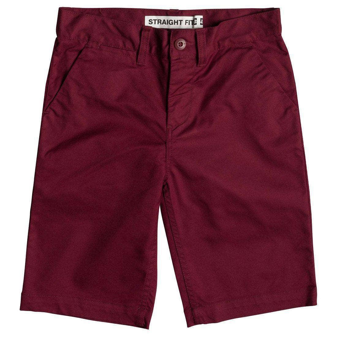 DC Boys Worker Straight 18.5 Chino Shorts - Cabernet Boys Chino Shorts by DC