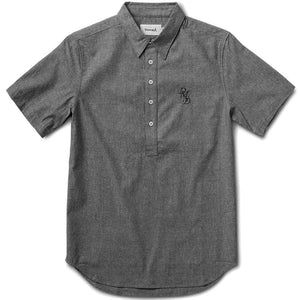 Diamond Supply Co Serif Short Sleeve Chambray Shirt in Black Mens Casual Shirt by Diamond Supply Co.
