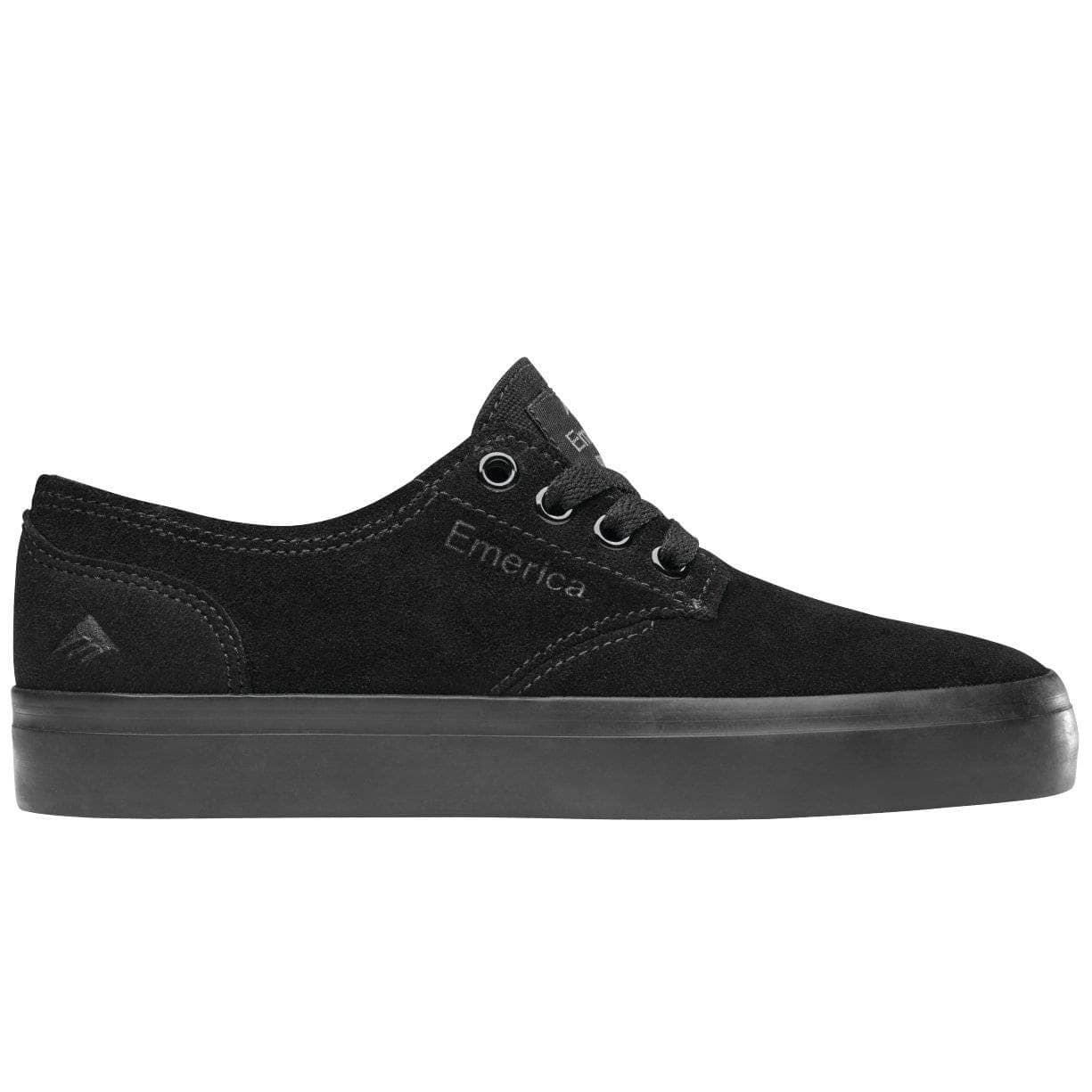 Emerica Kids The Romero Laced Youth Skate Shoes - Black/Black Gum Boys Skate Shoes by Emerica