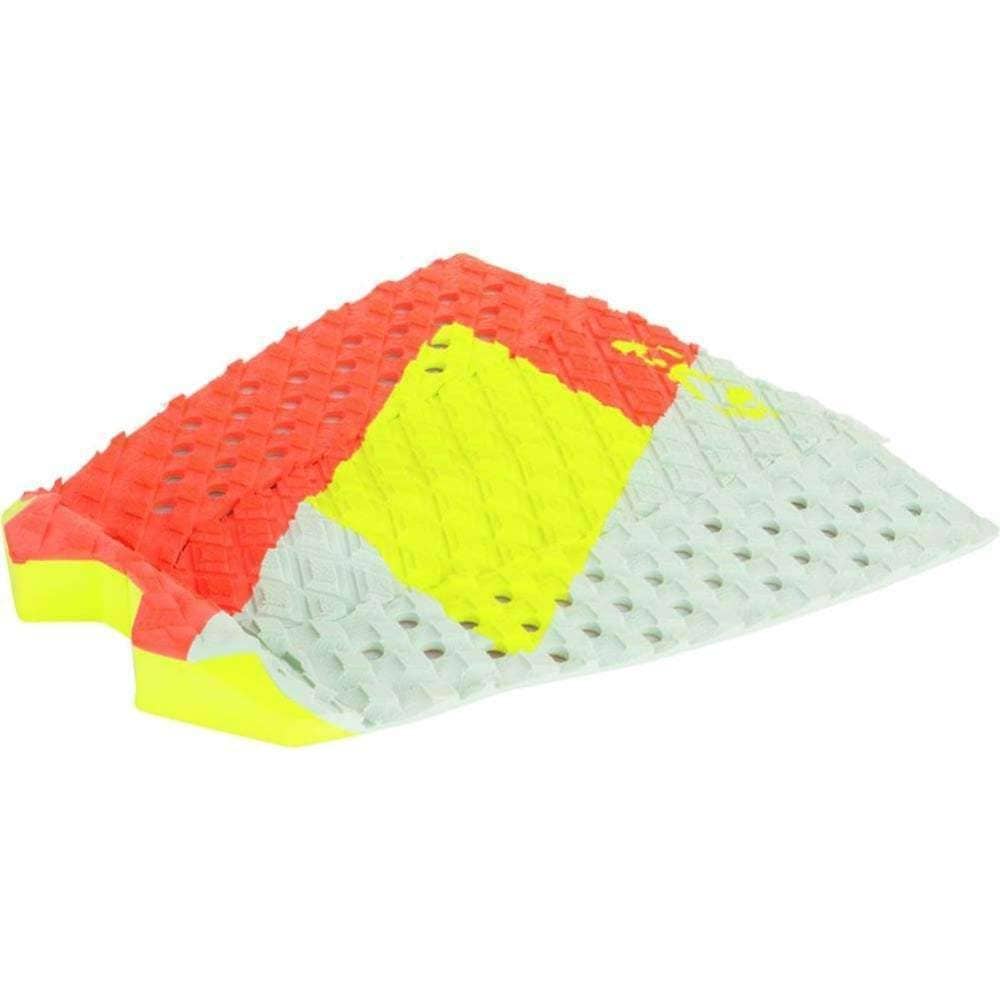 FCS Toledo Red/Lime/Slate Tail Pad Surfboard Grip 3 Piece Tail Pad by FCS