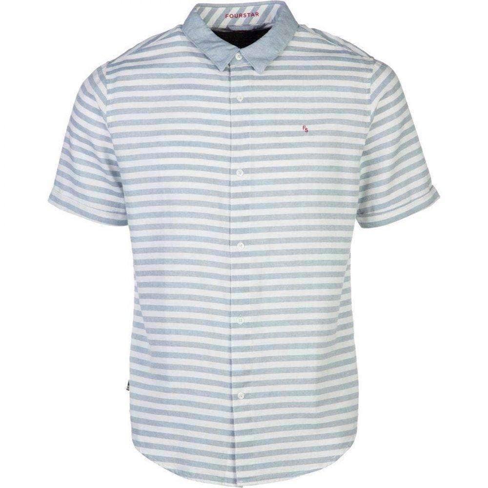 Fourstar Mens Koston Short Sleeve Shirt in White Mens Casual Shirt by Fourstar