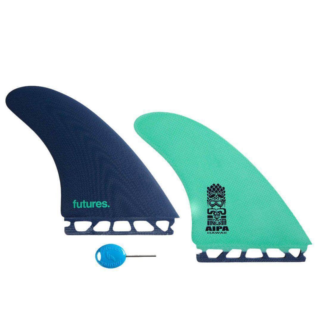 Futures Akila Twin Fin Surfboard Fins - Dark Purple Mint Futures Single Tab Fins by Futures Specialised Fins