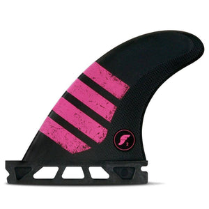 Futures F2 Alpha Thruster Surfboard Fins - Carbon Pink Futures Single Tab Fins by Futures XS (Grom) Fins