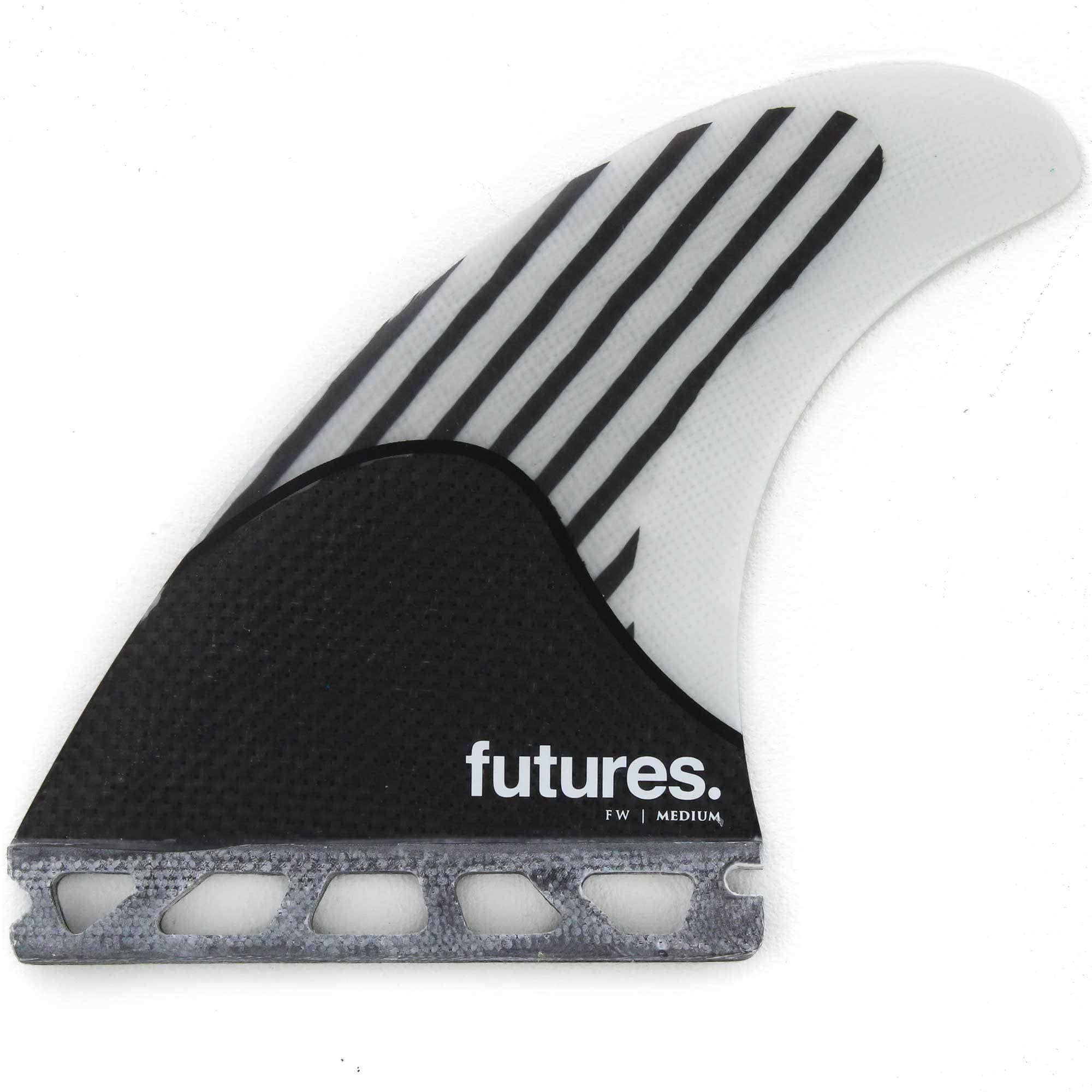 Futures Firewire FW2 Thruster Surfboard Fins - White Carbon Futures Single Tab Fins by Futures Medium Fins
