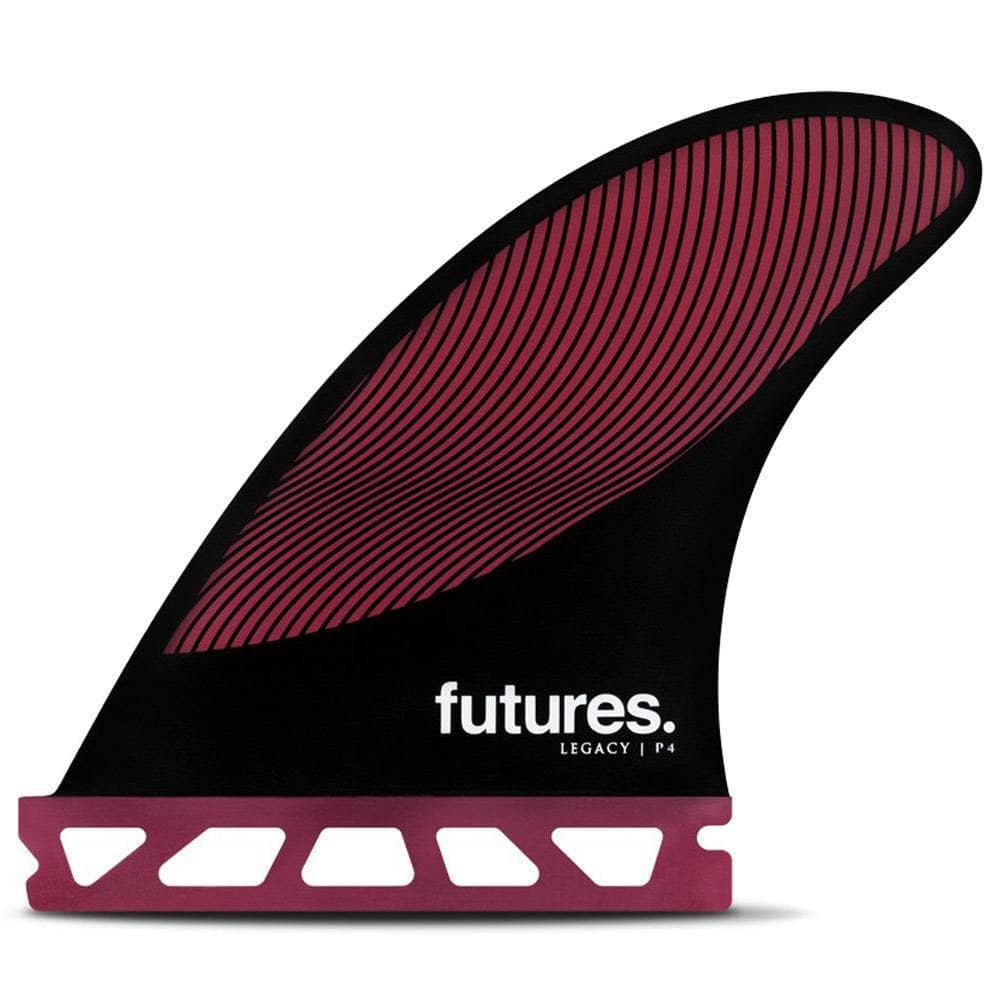Futures P4 Legacy Surfboard Fins - Burgundy Black Futures Single Tab Fins by Futures Small Fins