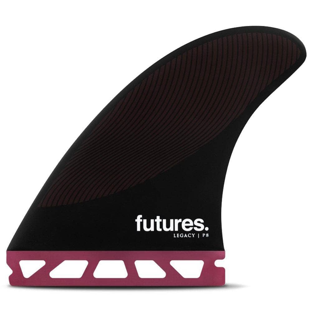 Futures P8 Legacy Surfboard Fins - Burgundy Black Futures Single Tab Fins by Futures Large Fins