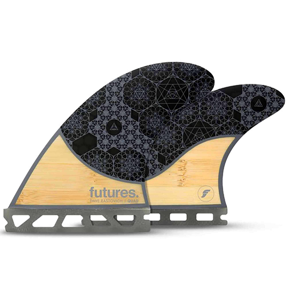 Futures Rasta Quad Honeycomb Surfboard Fins in Bamboo Futures Single Tab Fins by Futures Medium Fins