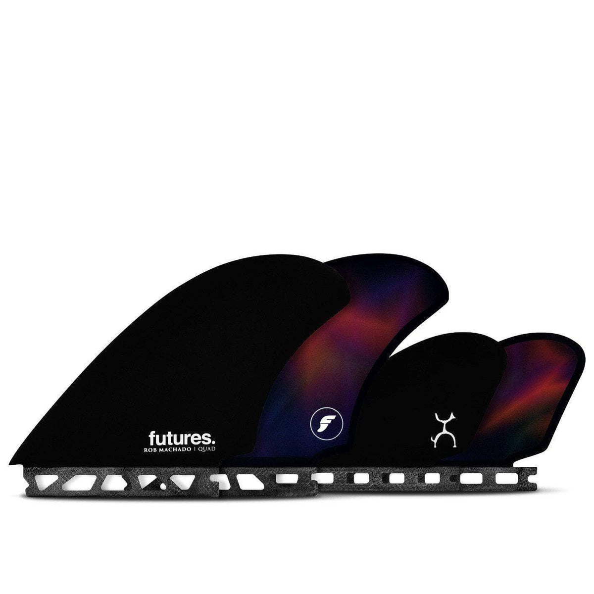 Futures Rob Machado Seaside Quad Fins Honeycombe Black Swirl O/S (one size) Futures Single Tab Fins by Futures
