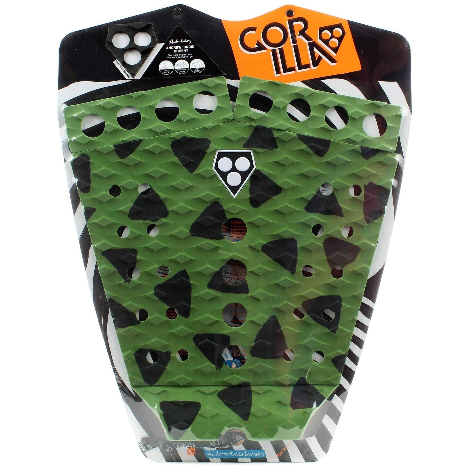 Gorilla Doheny Corn Surfboard Tail Pad 3 Piece Tail Pad by Gorilla Surf