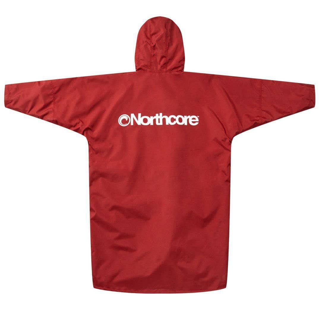 Northcore Beach Basha Pro - 4 Seasons Drying &amp; Changing Robe - Red Changing Robe Poncho Towel by Northcore