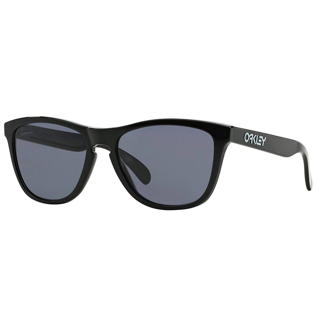 Oakley Frogskins Sunglasses - Polished Black - Grey Round Sunglasses by Oakley O/S (one size)