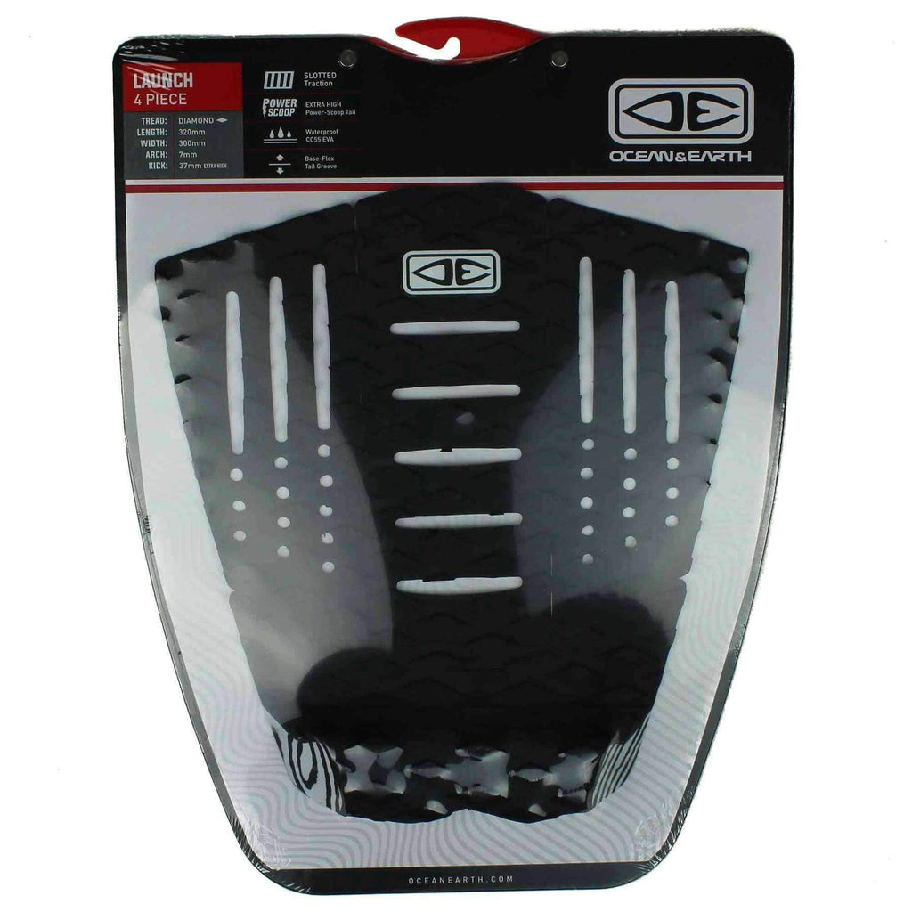 Ocean and Earth Launch Deck Pad Surfboard Grip - Black Black O/S (one size)