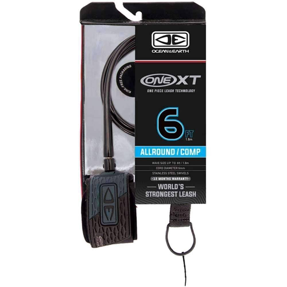Ocean &amp; Earth 6ft All Round/Comp Comp XT Leash 6ft Surfboard Leash by Ocean and Earth Black / 6ft
