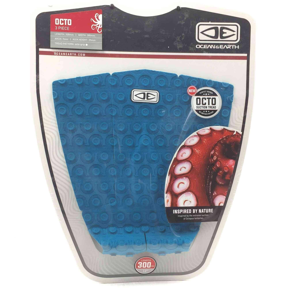 Ocean &amp; Earth Octo Surfboard Tail Pad in Aqua 3 Piece Tail Pad by Ocean and Earth