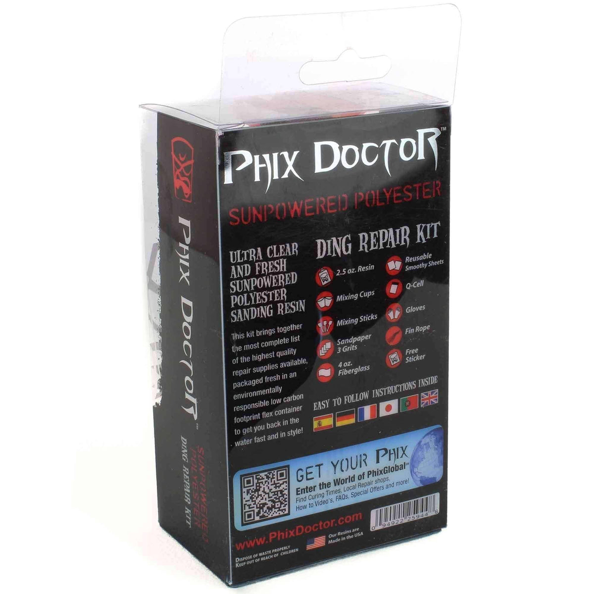 Phix Doctor Sun Powered Polyester Repair Kit Standard 2.5oz Polyester Resin Surfboard Repair by Phix Doctor 2.5oz