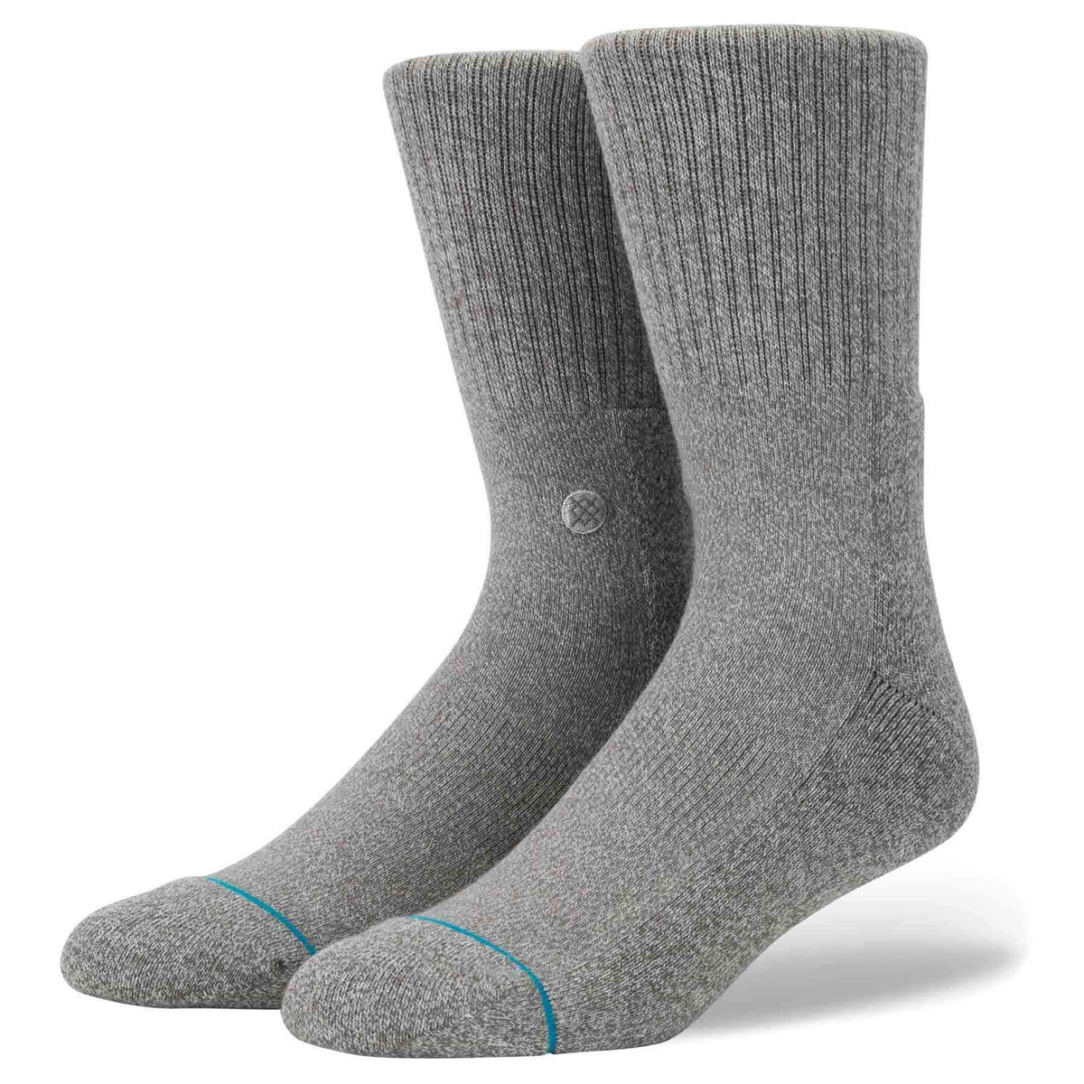 Stance Icon 3 Pack of Socks - Grey Heather Mens Crew Length Socks by Stance