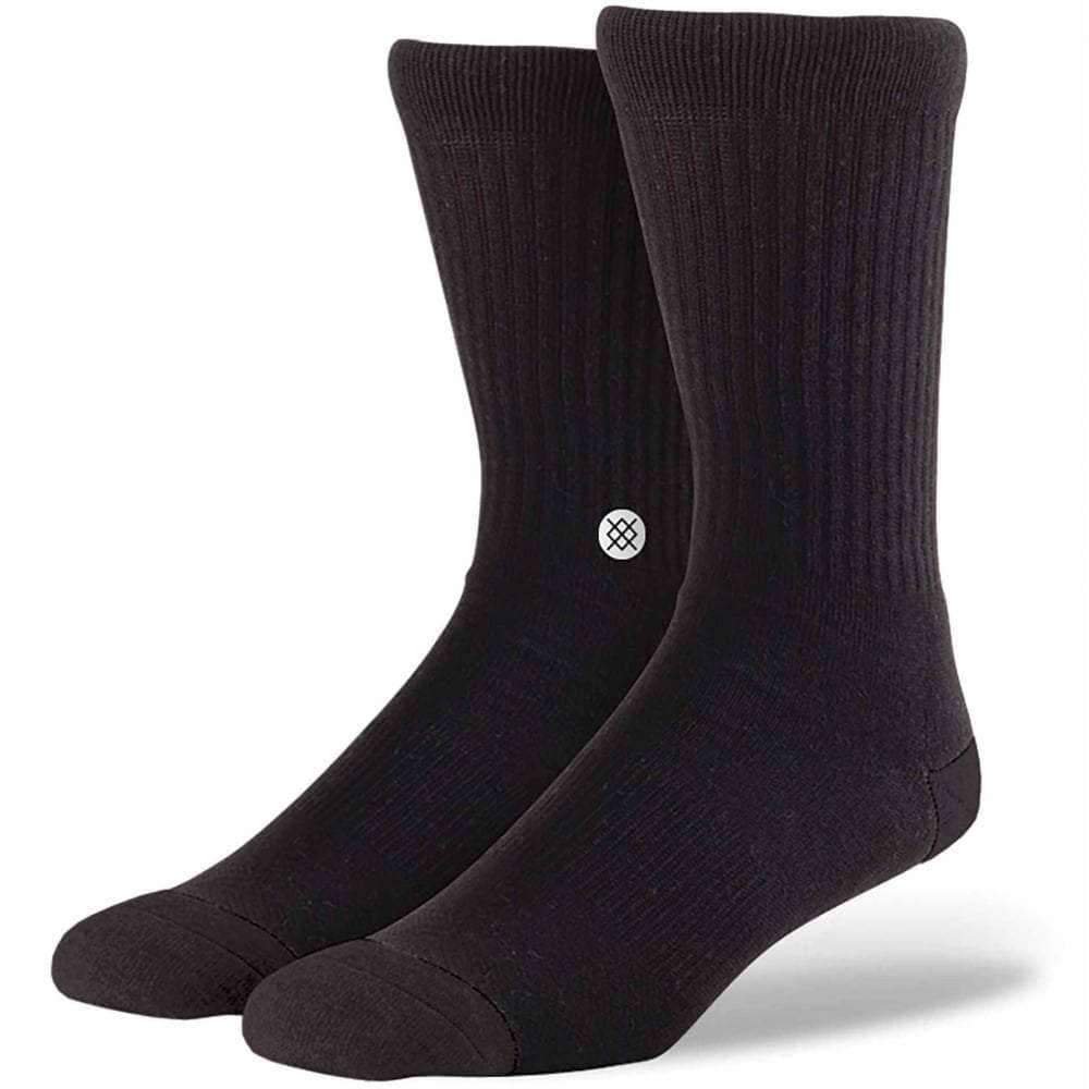 Stance Icon Socks in Black/White Mens Crew Length Socks by Stance