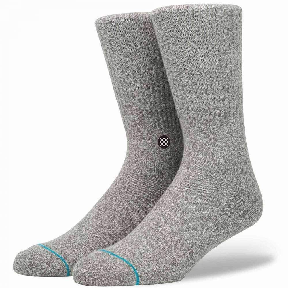 Stance Icon Socks in Grey Heather Mens Crew Length Socks by Stance