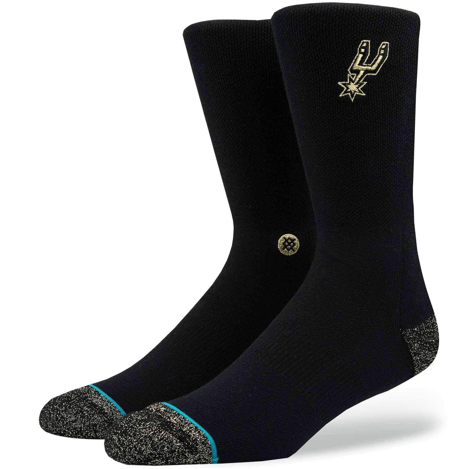 Stance NBA Arena Spurs Trophy Socks in Black/Gold Mens Crew Length Socks by Stance