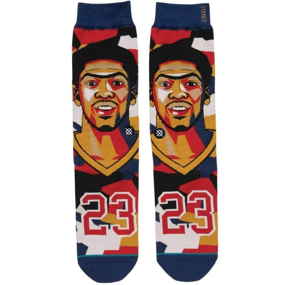 Stance NBA Future Legends Mosaic Davis Basketball Socks in Navy Mens Crew Length Socks by Stance