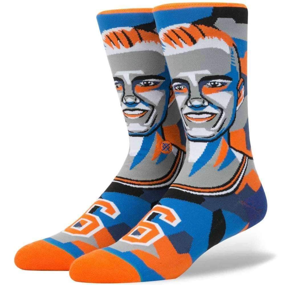 Stance NBA Future Legends Mosaic Porzingis Basketball Socks in Orange Mens Crew Length Socks by Stance