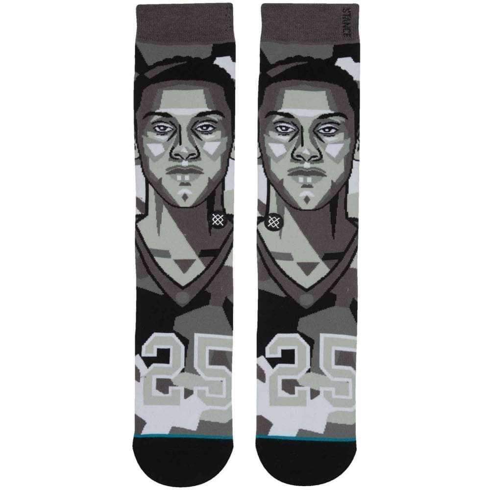 Stance NBA Future Legends Mosaic Simmons Basketball Socks in Grey Mens Crew Length Socks by Stance