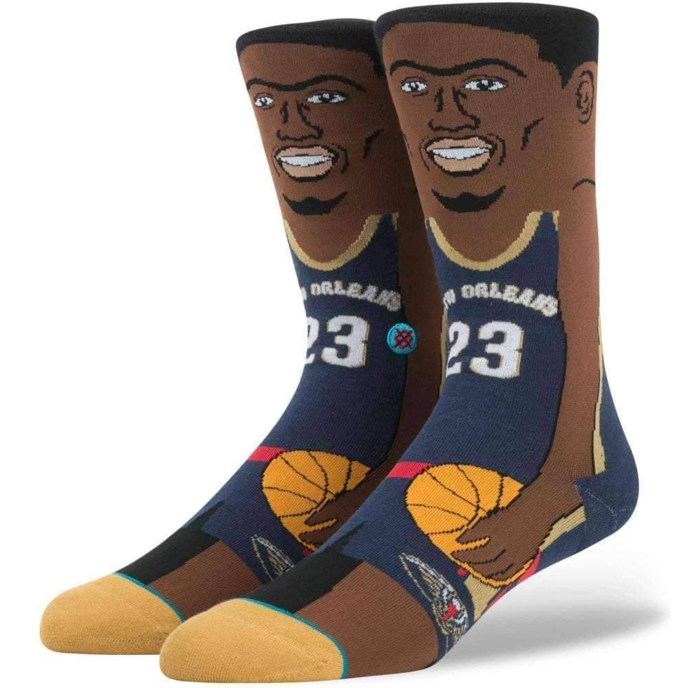 Stance NBA Legends Anthony Davis Basketball Socks in Navy Mens Crew Length Socks by Stance