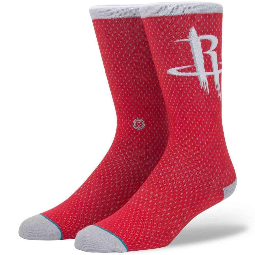 Stance NBA Rockets Jersey Socks in Red Mens Crew Length Socks by Stance