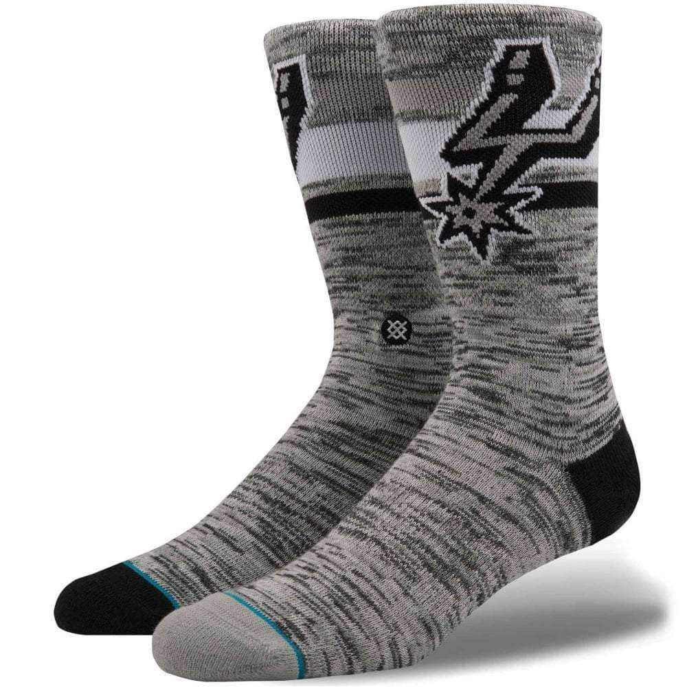 Stance NBA Spurs Melange Socks in Grey Mens Crew Length Socks by Stance