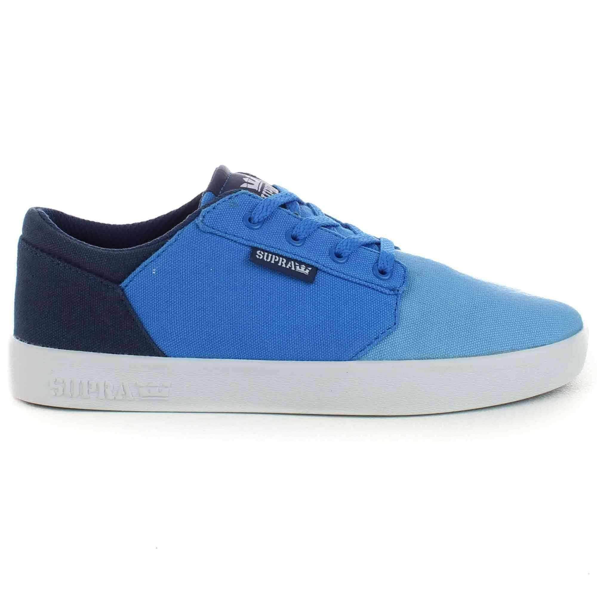 Supra Youths Yorek Low Shoes in Blue Fade White - Boys Skate Shoes by Supra