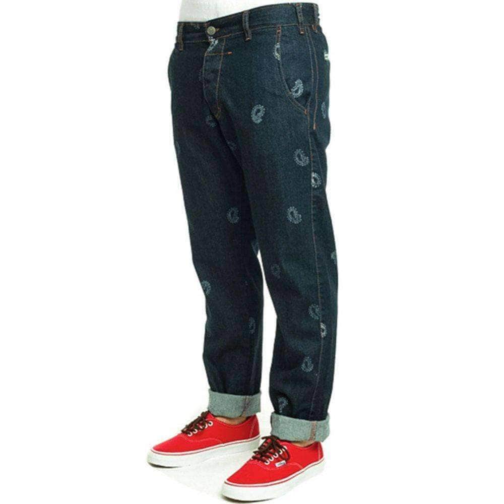 Turbokolor Mens Slim Fit Chinos in Indigo Paisley - Mens Slim/Skinny Denim Jeans by Turbokolor