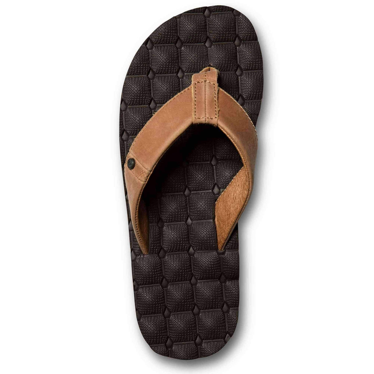 Volcom Recliner Leather Sandals in Brown Combo Mens Flip Flops by Volcom